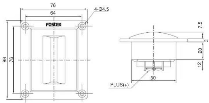 76 64 4-Ø4.5 FOSTEX 88 76 7.5 3 20 12 50 PLUS(+)