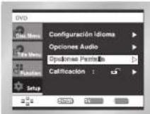 SAMSUNG DVD-P433 - Cómo ajustar las opciones de pantalla - 1