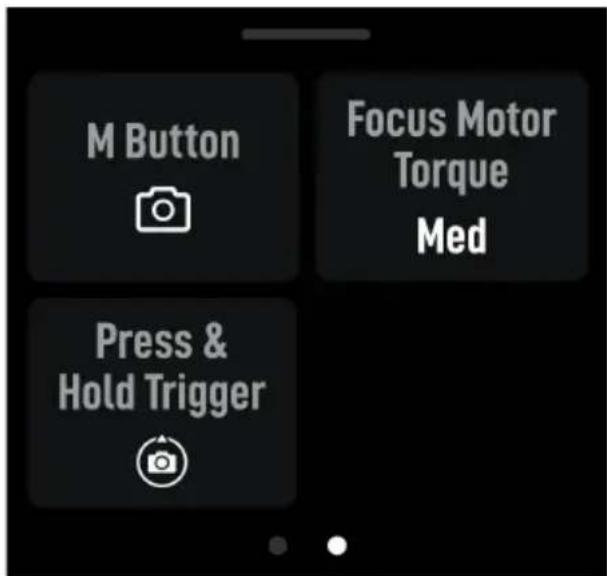 M Button Focus Motor Torque Med Press & Hold Trigger