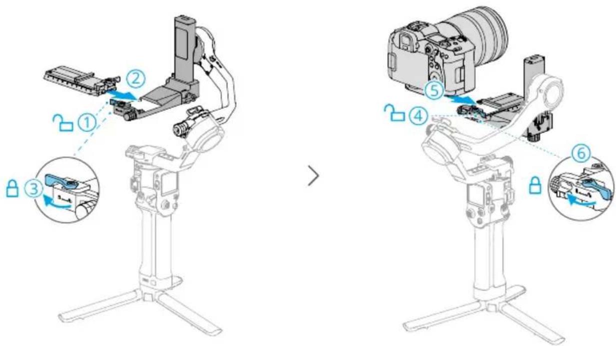DJI RS 5 - Fixar a placa de liberação rápida superior - 2