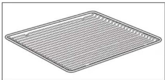 Line drawing of a rectangular grid-patterned plate (no text or symbols)