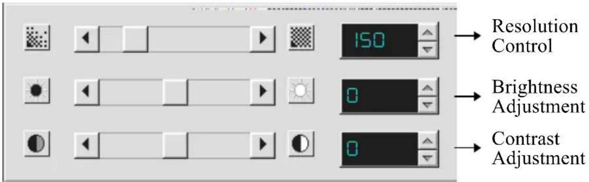 Resolution Control Brightness Adjustment Contrast Adjustment