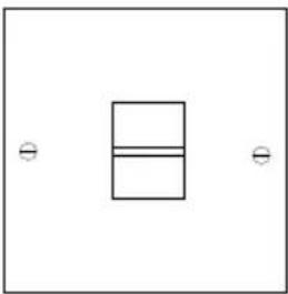 Simple geometric diagram with a rectangle and two labeled points (no text or symbols)