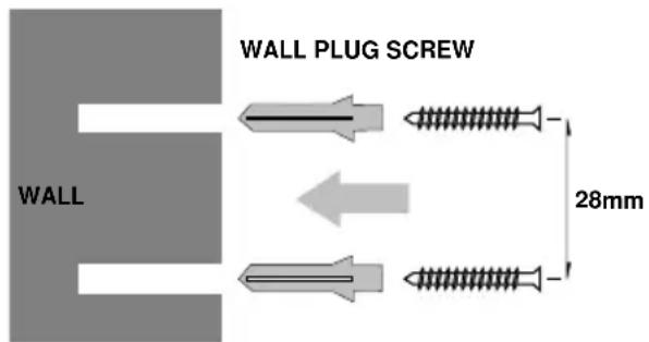 WALL PLUG SCREW WALL 28mm