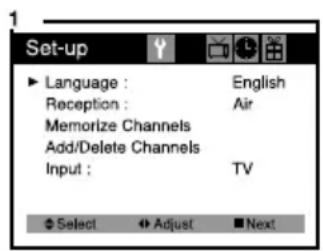 DAEWOO DTQ-20V5SCM - Selección del idioma del menú en pantalla - 1
