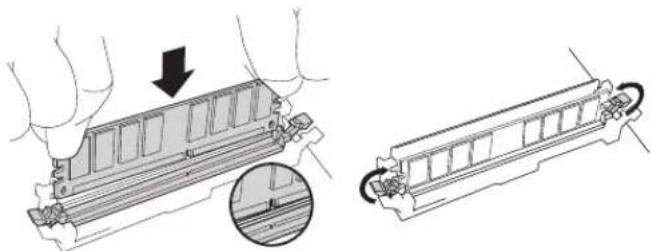 Technical illustration of a mechanical component being inserted into a housing, showing internal structure and mounting detail (no text or symbols)