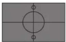Simple geometric diagram with a circle intersected by two perpendicular lines (no text or symbols)