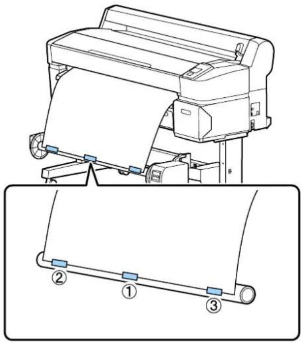 Technical line drawing of a printer with a roller roller and labeled parts (no text or symbols present)
