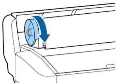 Diagram of a mechanical component with a blue arrow indicating rotation or movement (no text or symbols)