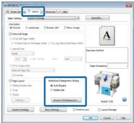 ECON SC-3 Layout Advanced Help Select Setting: Current Settings Options Portrait Landscape Rotate URL Mirror Image Reduce/Enlarge PI to Roll Paper Width PI Short Side to Roll Paper Width PI Long Side to Roll Paper Width Specify Size Width 0.27 0.45 (0.45) 100% Fill PI to Output Size Save as Page Siz…