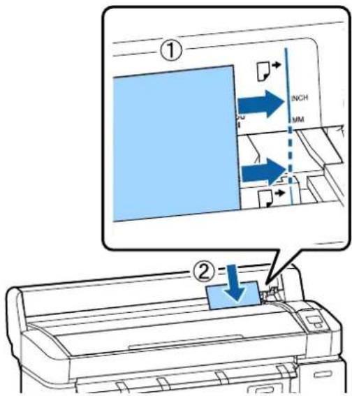 Diagram showing printer insertion process with labeled parts: printer outline and insertion step