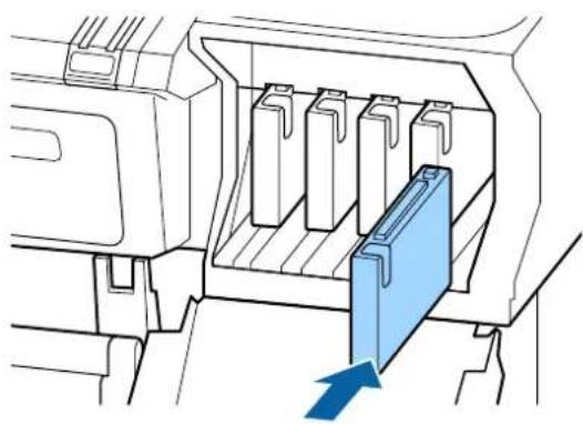 Diagram of a connector with five pins inside a housing, showing a blue arrow pointing to one pin (no text or symbols present)