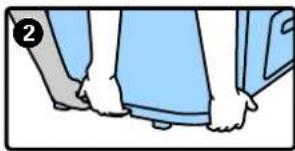 Illustration of two hands wearing blue clothing, one standing and one seated (no text or symbols)