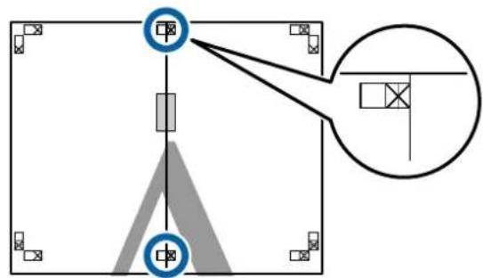 Diagram showing a geometric setup with labeled points and a magnified inset, likely illustrating a spatial or engineering concept.