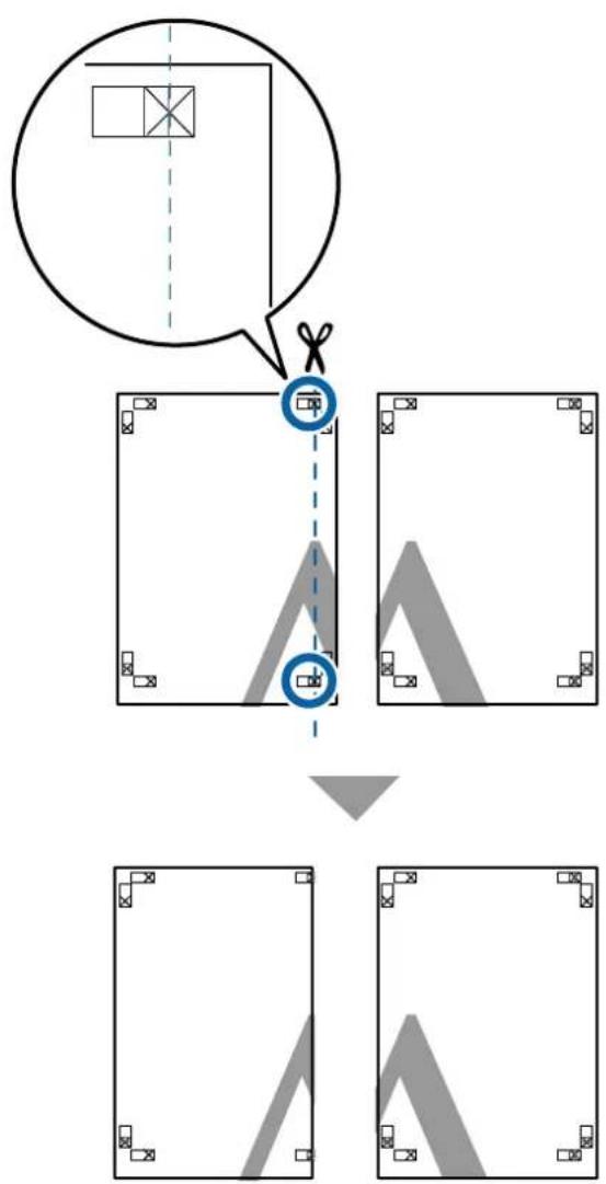 Diagram illustrating a geometric folding or projection process with labeled components and a magnified view of the top-left corner.