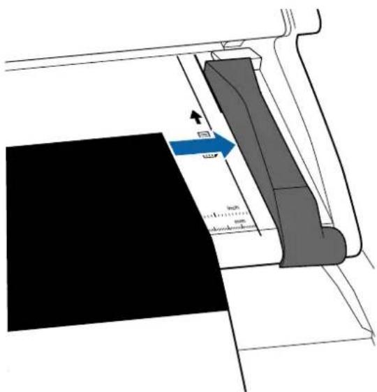 Technical diagram showing a mechanical assembly with labeled dimensions and directional arrows indicating movement or force.