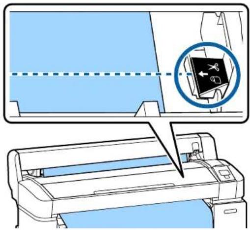 Diagram illustrating a printer's printing process with a magnified view showing the printer's internal structure and a close-up of its paper.