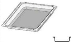 3D diagram of a square container with a side view showing a small U-shaped bracket (no text or symbols)