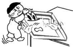 Cartoon illustration of a person in a mask pushing a large object through a container (no text or symbols)