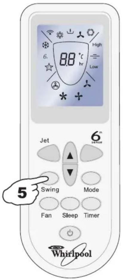 88 °C hr High Low 6 Jet 6m sense Swing Mode Fan Sleep Timer Whirlpool