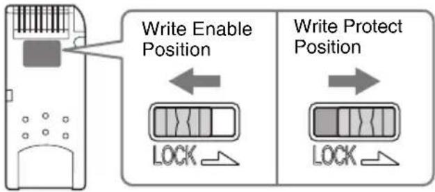 Write Enable Position Write Protect Position LOCK LOCK
