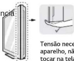ncia Tensão nece aparelho, nã tocar na tela
