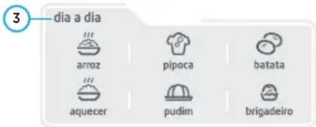3 dia a dia arroz pipoca batata aquecer pudim brigadeiro