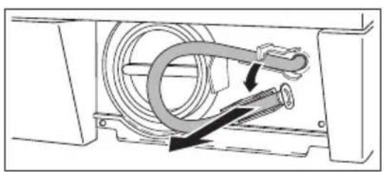 Diagram of a mechanical device with hoses and tubing, showing directional arrows (no text or symbols)