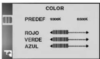 COLOR PREDEF 9300K 6500K ROJO VERDE AZUL
