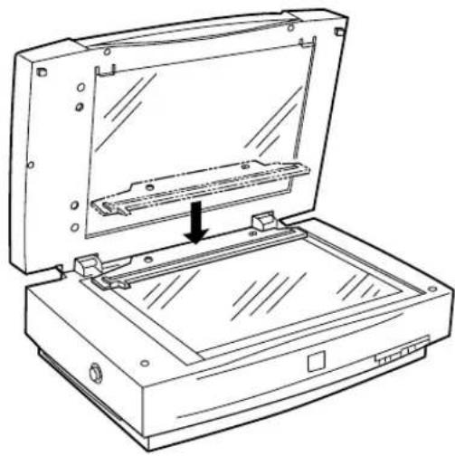 Line drawing of an open computer monitor with a black arrow pointing to the screen (no text or symbols)