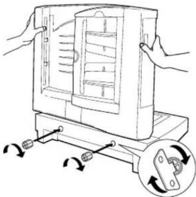 Illustration of a mechanical device with hands and a close-up view showing rotational components (no text or symbols)