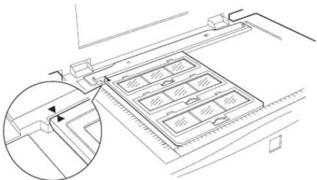 Technical line drawing of a mechanical assembly with a magnified inset showing a component detail (no text or symbols)