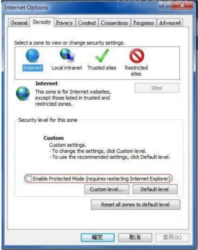 Internet Options General Security Privacy Content Connections Programs Advanced Select a zone to view or change security settings. Internet Local intranet Trusted sites Restricted sites Internet This zone is for Internet websites, except those listed in trusted and restricted zones. Security level f…