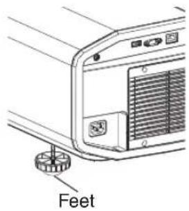 Diagram of a device with a labeled foot and control knob (no text or symbols beyond the label)