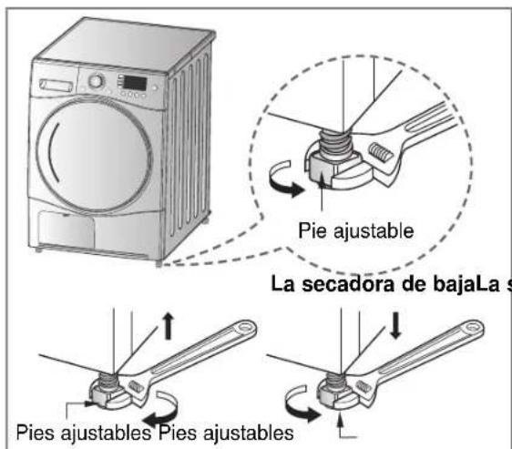Pie ajustable La secadora de bajaLa s Pies ajustables Pies ajustables