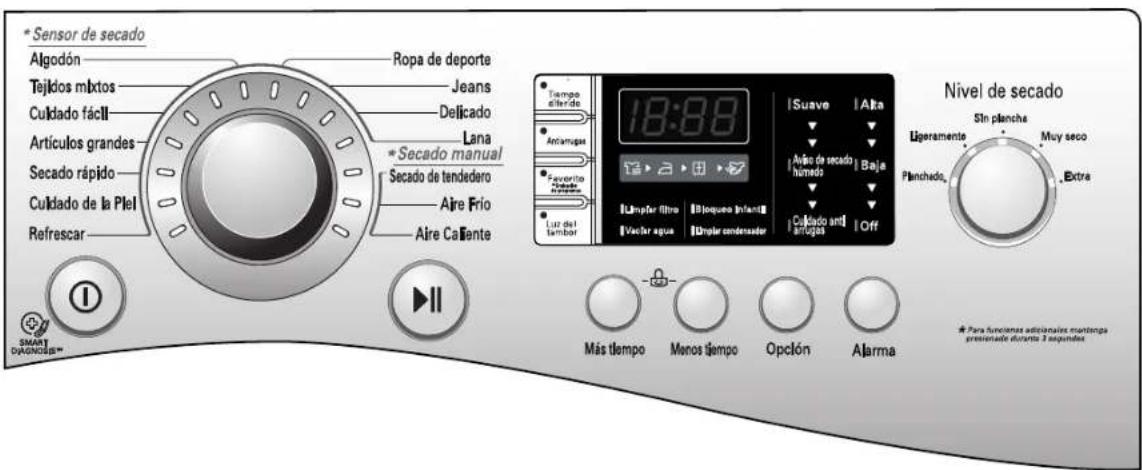* Sensor de secado Algodón Tejidos mixtos Culgado fácil Artículos grandes Secado rápido Culgado de la Plei Refrescar Ropa de deporte Jeans Delicado Lana * Secado manual Secado de tendedero Aire Frio Aire Calente Tiempo d'ferde Antiangas Favorite tendadero List del tambor 18:88 Suave | Alta Avio de s…