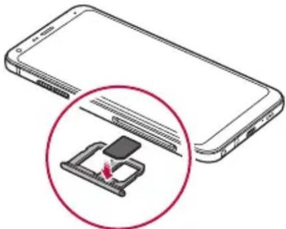 Diagram of a smartphone showing internal components and a magnified view of the device's internal structure (no text or symbols present)
