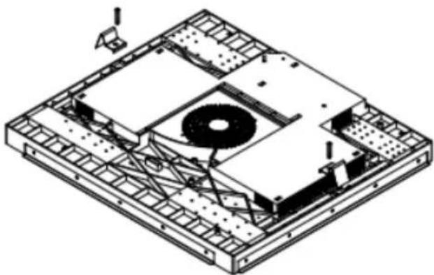 Technical line drawing of a mechanical assembly with no visible text or symbols
