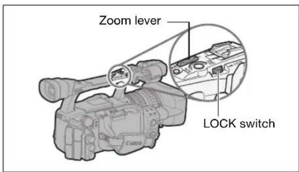 Zoom lever LOCK switch