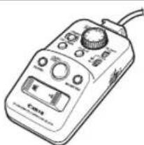 Line drawing of a handheld electronic device with control knobs and a display (no text or symbols visible)