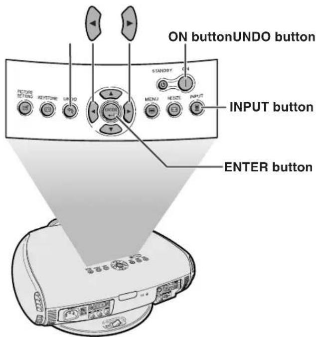 ON buttonUNDO button STANDBY ON INPUT button ENTER button ENTER button