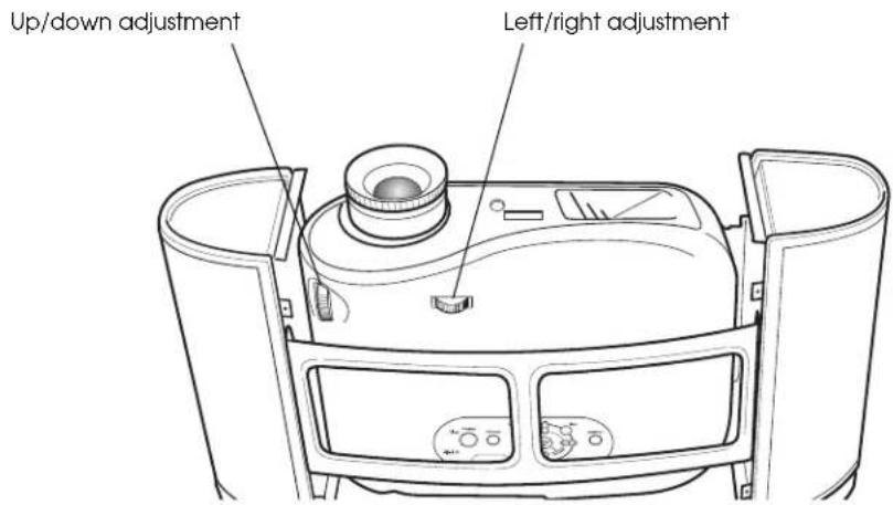 Up/down adjustment Left/right adjustment