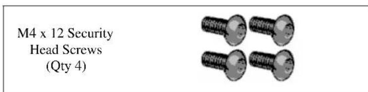 M4 x 12 Security Head Screws (Qty 4)