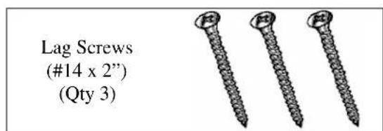 Lag Screws (#14 x 2") (Qty 3)