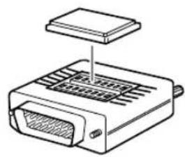 Diagram of a device with an attached top component and internal slots (no text or symbols)