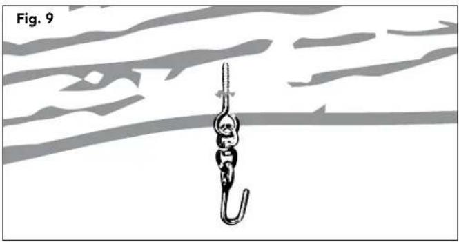 Illustration of a hook being lifted by a string, with no text or symbols present