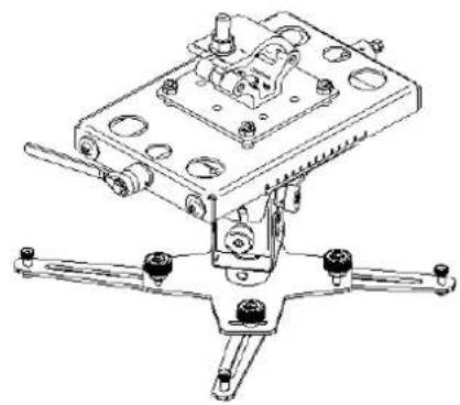 Technical line drawing of a mechanical assembly with mounting flanges and housing (no text or symbols)