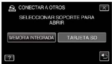 CONECTAR A OTROS SELECCIONAR SOPORTE PARA ABRIR MEMORIA INTEGRADA TARJETA SD