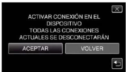 ACTIVAR CONEXIÓN EN EL DISPOSITIVO TODAS LAS CONEXIONES ACTUALES SE DESCONECTARÁN ACCEPTAR VOLVER