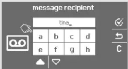message recipient tina_ a b c d e f g h